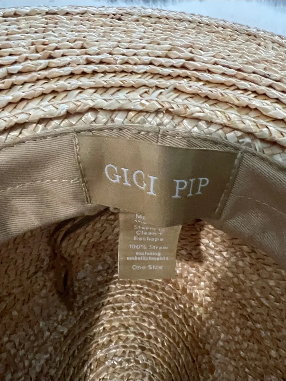 GIGI PIP Woven Straw Hat with Brown Band